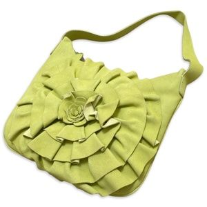 Suede Flower Hobo Bag Rosette Camelia Bag